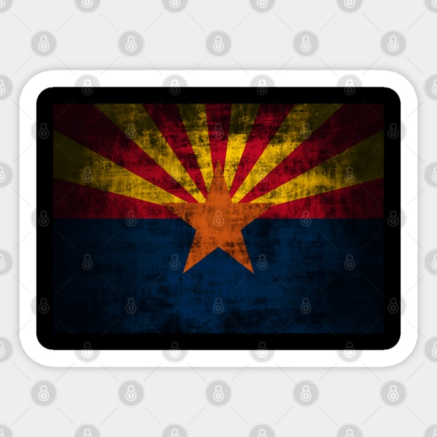 Vintage Rustic Arizona Flag Sticker by E